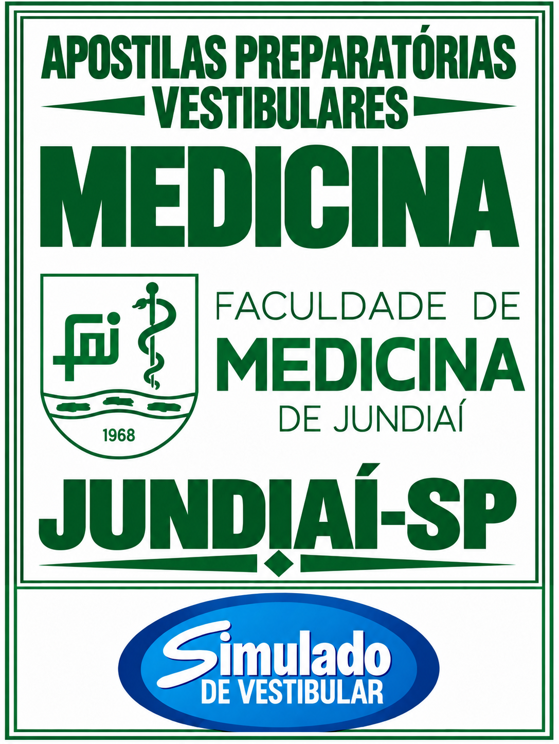 KIT REVISÃO VESTIBULAR "FMJ MEDICINA JUNDIAÍ-SP 2028”! SÃO 23 APOSTILAS DE REVISÃO FINAL, COM TEORIA RESUMIDA E MAIS DE 20 MIL QUESTÕES (TESTES E DISCURSIVAS), COM GABARITOS E RESOLUÇÕES! E INCLUI TAMBÉM, 24 PROVAS "FMJ MEDICINA JUNDIAÍ-SP BANCA VUNESP DE 2004 ATÉ 2027”, COM GABARITOS E RESOLUÇÕES, PARA VOCÊ TREINAR E PRATICAR SEUS CONHECIMENTOS! E MAIS: 1 APOSTILA DE FICHAS RESUMO (FLASHCARDS)! OBS.: MATERIAL DIGITAL EM PDF! KIT REVISÃO FMJ MEDICINA JUNDIAÍ-SP 2028.!