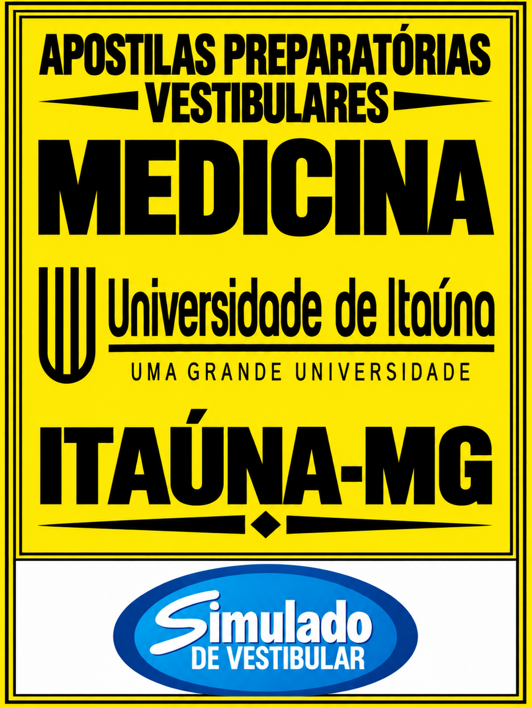 KIT REVISÃO VESTIBULAR “UIT MEDICINA ITAÚNA-MG 2026-2”! SÃO 15 APOSTILAS DE REVISÃO FINAL, COM TEORIA RESUMIDA E MAIS DE 21 MIL QUESTÕES (TESTES E DISCURSIVAS), COM GABARITOS E/OU RESOLUÇÕES! E TAMBÉM,15 PROVAS DA “UIT MEDICINA ITAÚNA-MG DE 2009-1 ATÉ 2025-1″, COM GABARITOS, PARA VOCÊ TREINAR E PRATICAR SEUS CONHECIMENTOS! E MAIS: 1 APOSTILA DE FICHAS-RESUMO (EM FLASHCARDS)! OBS.: MATERIAL DIGITAL EM PDF (PODE SER TOTALMENTE IMPRESSO)! KIT UIT MEDICINA ITAÚNA-MG 2026-2.!!!