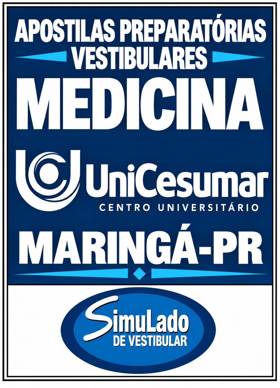 KIT REVISÃO VESTIBULAR “UNICESUMAR MEDICINA MARINGÁ-PR 2027”! SÃO 23 APOSTILAS DE REVISÃO FINAL, COM TEORIA RESUMIDA E MAIS DE 21 MIL QUESTÕES (TESTES E DISCURSIVAS), COM RESOLUÇÕES E GABARITOS! E TAMBÉM, 15 PROVAS "UNICESUMAR MEDICINA MARINGÁ-PR DE 2013-1 ATÉ 2026-1", COM GABARITOS, PARA VOCÊ TREINAR E PRATICAR SEUS CONHECIMENTOS! E MAIS: 1 APOSTILA DE FICHAS RESUMO (EM FLASHCARDS)! OBS.: MATERIAL DIGITAL EM PDF! KIT UNICESUMAR MEDICINA MARINGÁ-PR 2027.!